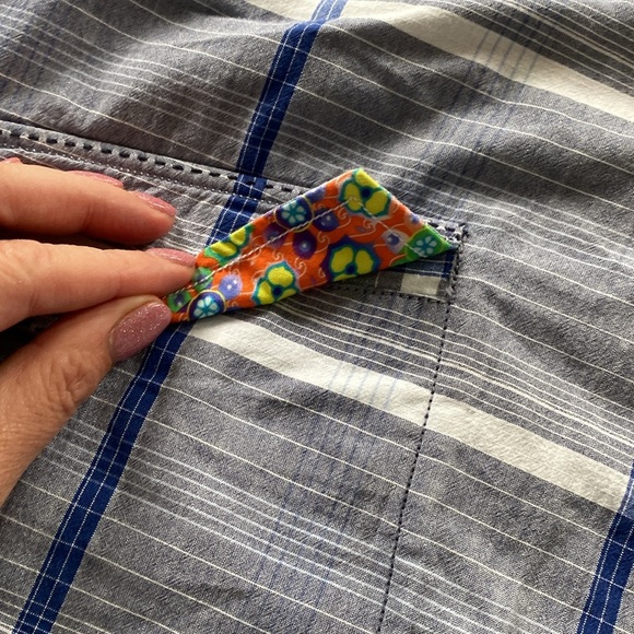 Robert Graham Gray and Blue Striped Shorts - Picture 7 of 11